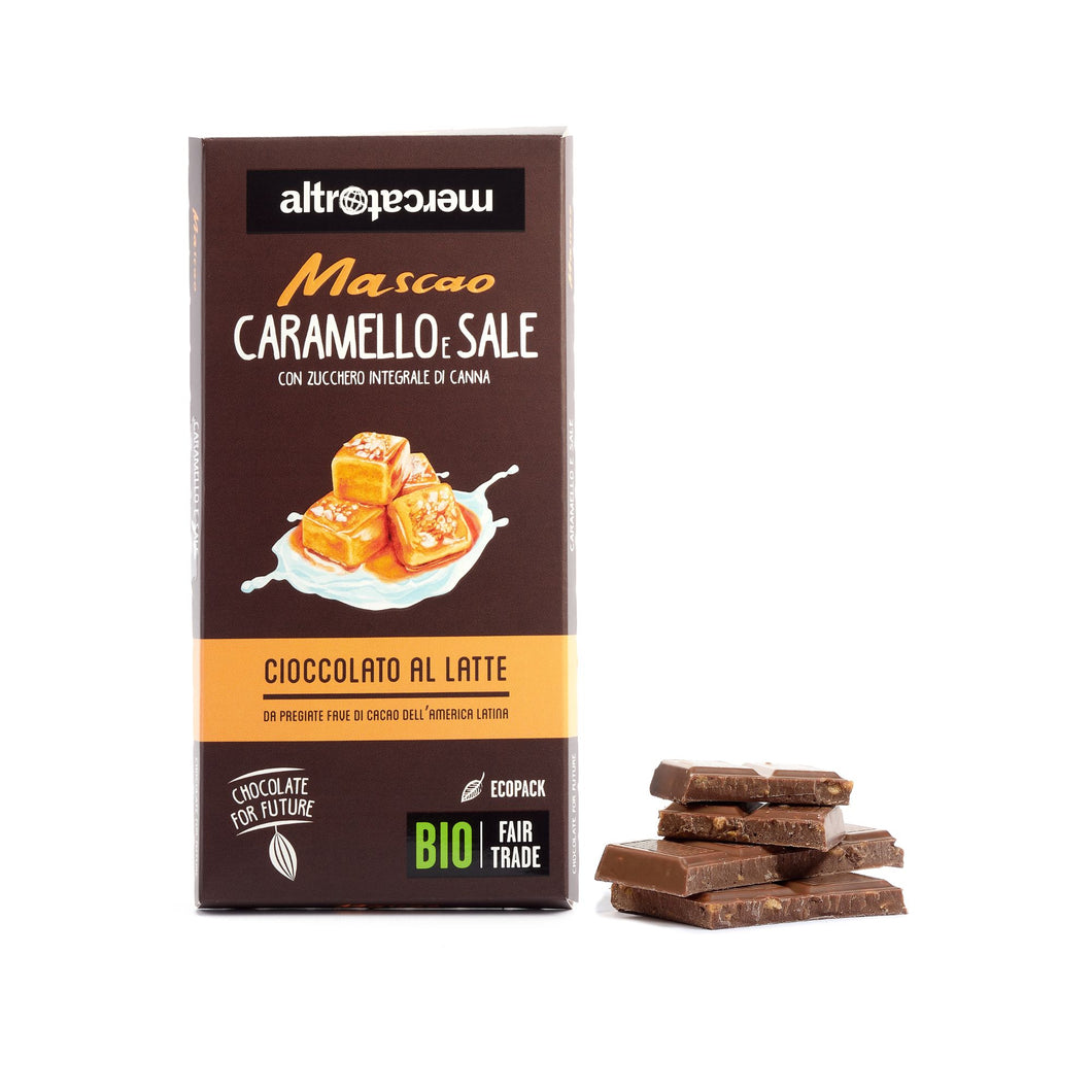 CIOCCOLATO MASCAO AL LATTE CON CARAMELLO E SALE - BIO | COD. 00005406 | 80 g