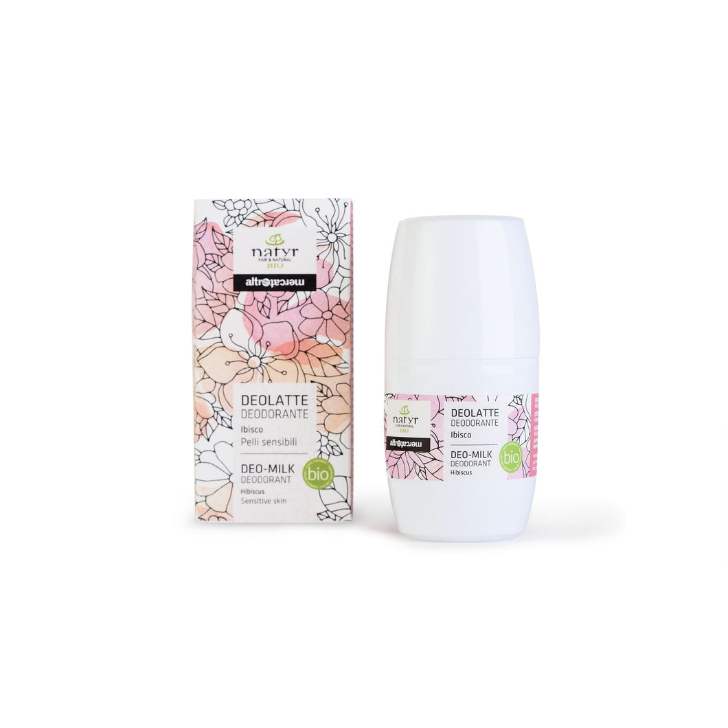 DEOLATTE - ROLL ON - IBISCO - PELLI SENSIBILI - BIO | COD. 10000073 | 50 ml